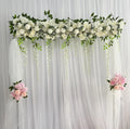 Hot Sale White Flowers Runner Backdrop Artificial Flower Table Runner Wedding Arch Flower for Wedding Party Decoration