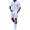 Two Piece Button up Short Set Menmens Clothing Short Setsummer Two Piece Short Set Men