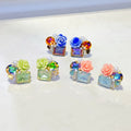 Ilona Cute 3D Rose Flower Stud Earrings 18K Gold Plated Copper Multi-Color Crystal  Pearl  Earrings Kawaii Floral Jewelry Gift
