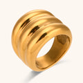 Dingran High Fashion Jewelry Three Layer Rings Stainless Steel Tarnish Free Rings for Women and Men