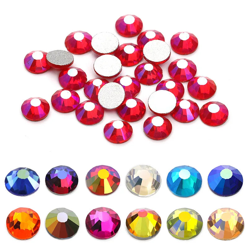 JC Crystal High Quality Flat Back Glass Rhinestones Non Hot Fix Nail Art Rhinestones Crystal Flat Back Rhinestones Bulk