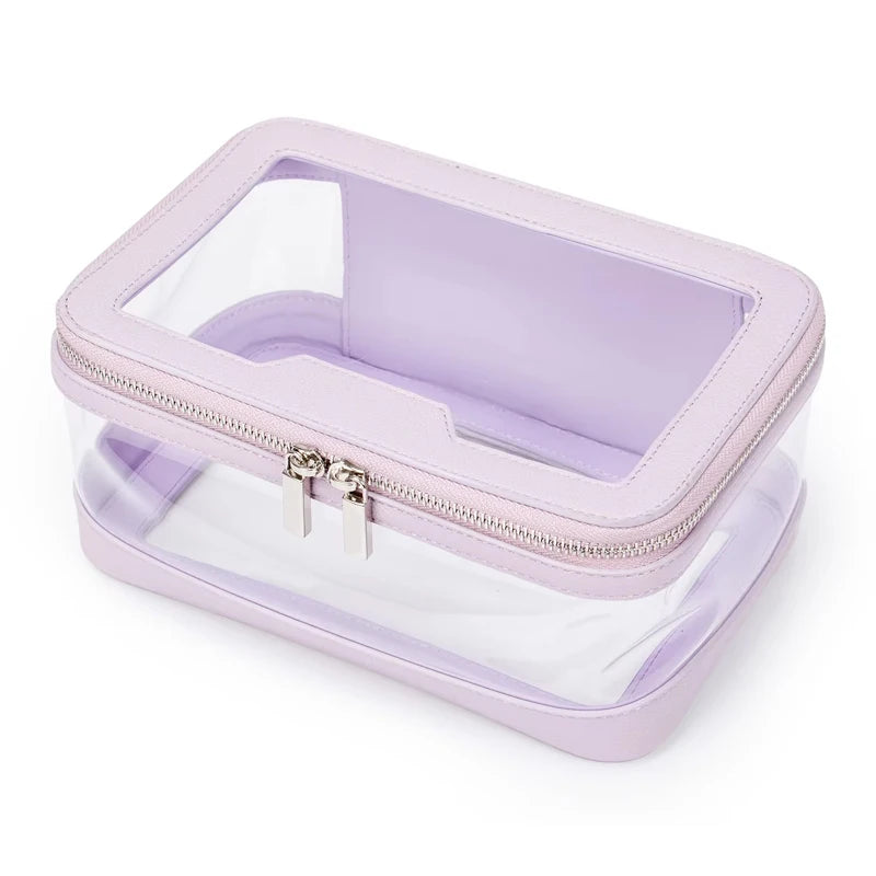 KONCAI High Quality Clear Vinyl Makeup Bag Organizer Portable Travel Toiletry Cosmetic Case Transparent Make up Pouch