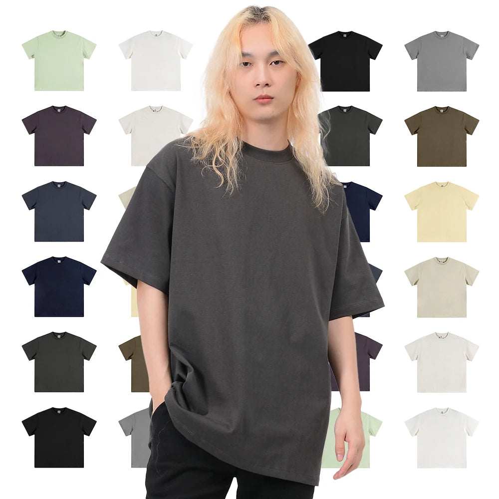 High Quality Heavy Weight Plain Oversized Tshirt Printing Embroidery Custom Blank 1oo Cotton Men T Shirt