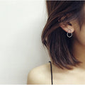 Factory Wholesale 925 Sterling Silver Double Circle Stud Earrings for Women Elegant Wedding Jewelry
