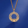 Myshape Heart Claddagh Necklace for Women Irish Knot Triquetra Pendant Love Loyalty Friendship Stainless Steel Jewelry
