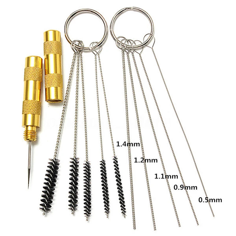 More Quality 11pcs /set Airbrush Spray Gun Nozzle Cleaning Kit Needle & Brush Washing Set Repair Tool