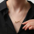 Lateefah OEM Arabic Letter Necklace Zircon Sterling Silver 925 Necklace Letter Pendant Necklaces