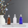 Custom 60ml Frosted Glass Serum Bottles Clear Blue Essential Oil Dropper with Roller Pump Custom Cosmetic Jar Amber Droppers