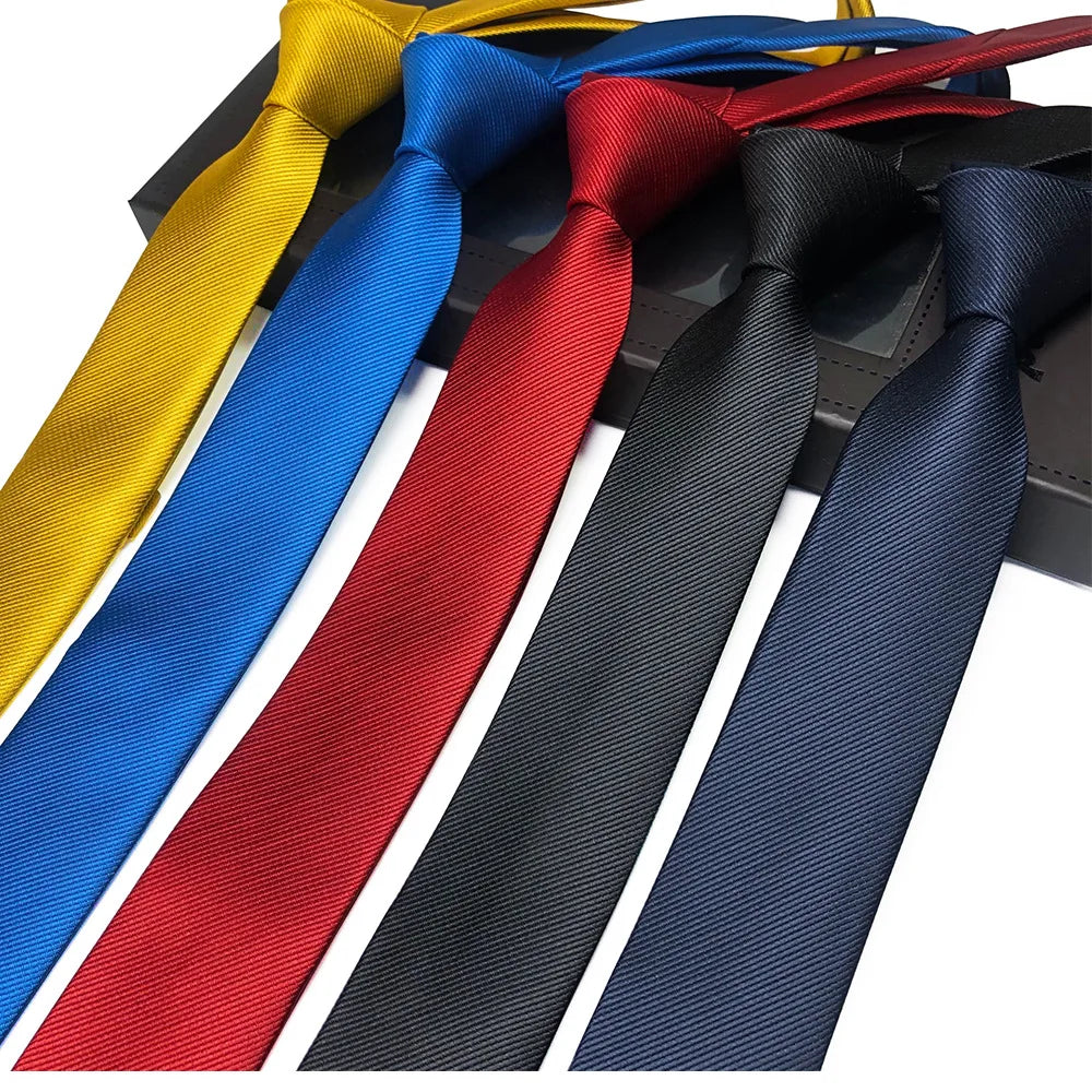 New Style Hot Sell Multi Options Pure Color Casual Men Business Ties Male Neckties Polyester Neckties for Men 5cm Men's Tie