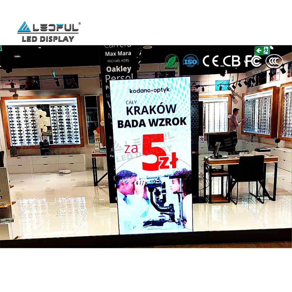 P2.5 Shoes Advertising Quality Control Poster Mirror LED Display Screen