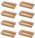 Disposable Biodegradable Sushi Boxes Kraft Color Food Packages Rectangular Shape Sushi Box Take Away
