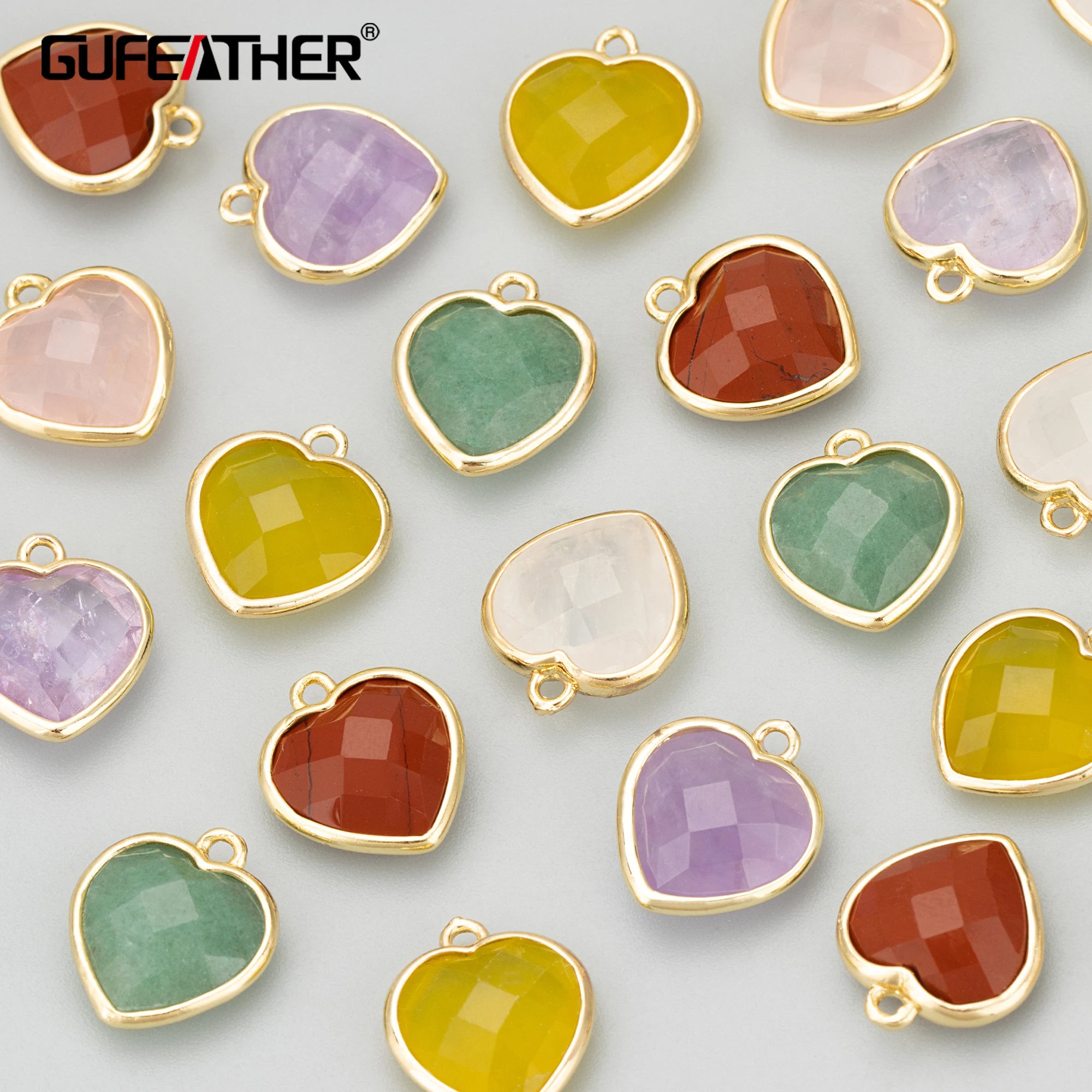 MD79 Brass Jewelry Accessories 18k Gold Plated Natural Stone Handmade Charms DIY Pendants Nickel Free 4pcs/Lot