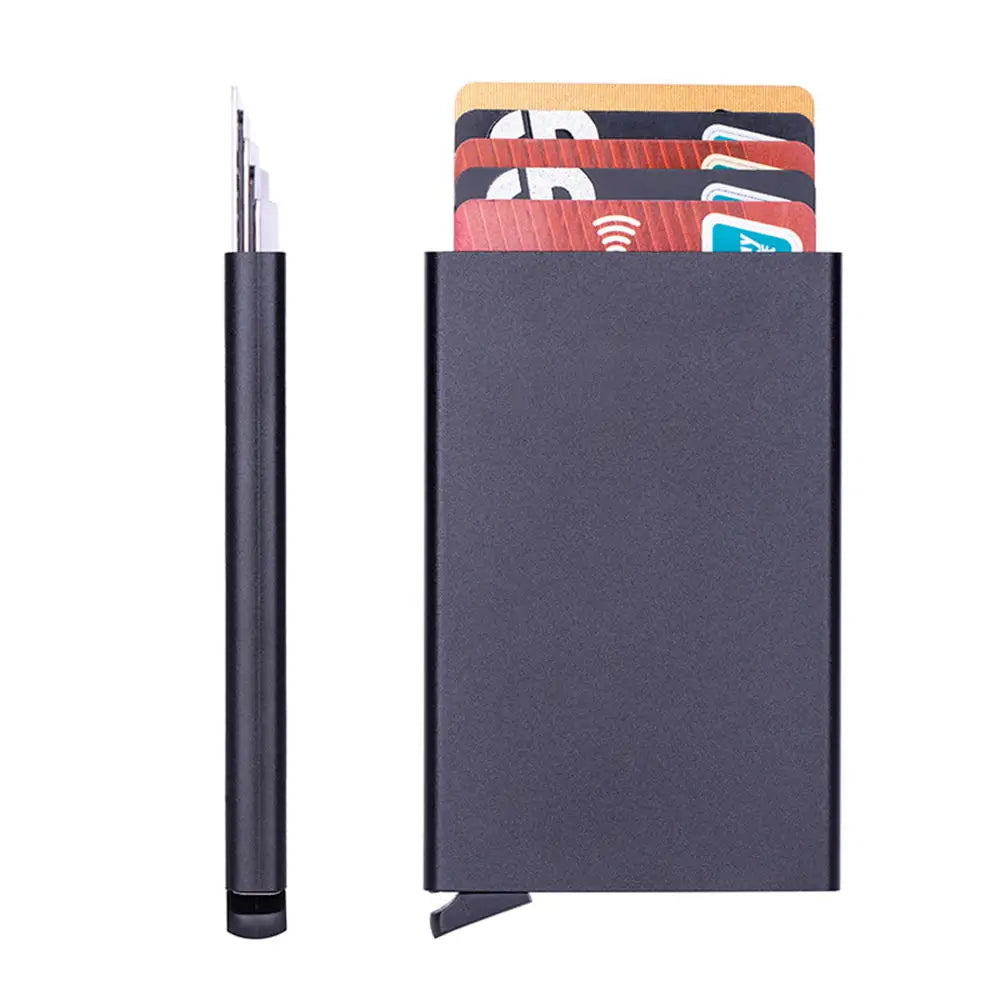 Wholesale Business Gifts Aluminum Metal RFID Blocking Pop up Card Holder  Popup Men Credit Card Holder