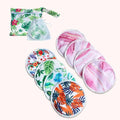 Reusable Absorbent 3-Layer Non-Slip Skin-friendly Organic Bamboo Breast Pads with Washable Wash Bag