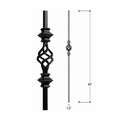 Modern Indoor Wrought Iron Baluster Double Knuckle Single Basket Stair Railing Decorative Parts BH Railing Lifetime Customizable