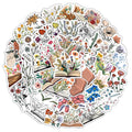50 Pcs Notebook Flower Graffiti Stickers PVC Waterproof Stickers for Skateboard Laptop Table Refrigerator Table and Books