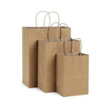 Factory Price Recyclable Printed Your Own Logo Kraft Gift Tote Packaging 21*14*19 Brown Retail Colored Paper Shopping Bags