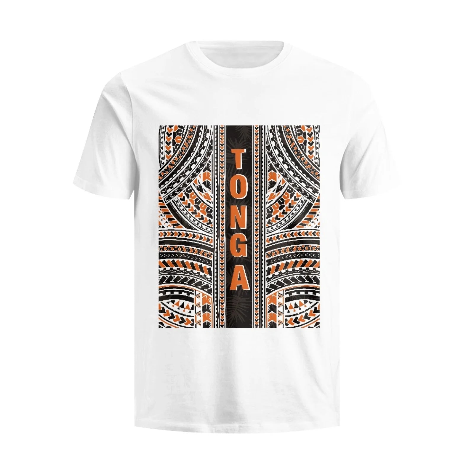 Wholesale Polynesian Tongan Island Print Cotton Man T-shirt 100% Cotton Mid Weight Men's Crewneck Tee Classic T-shirts for Men
