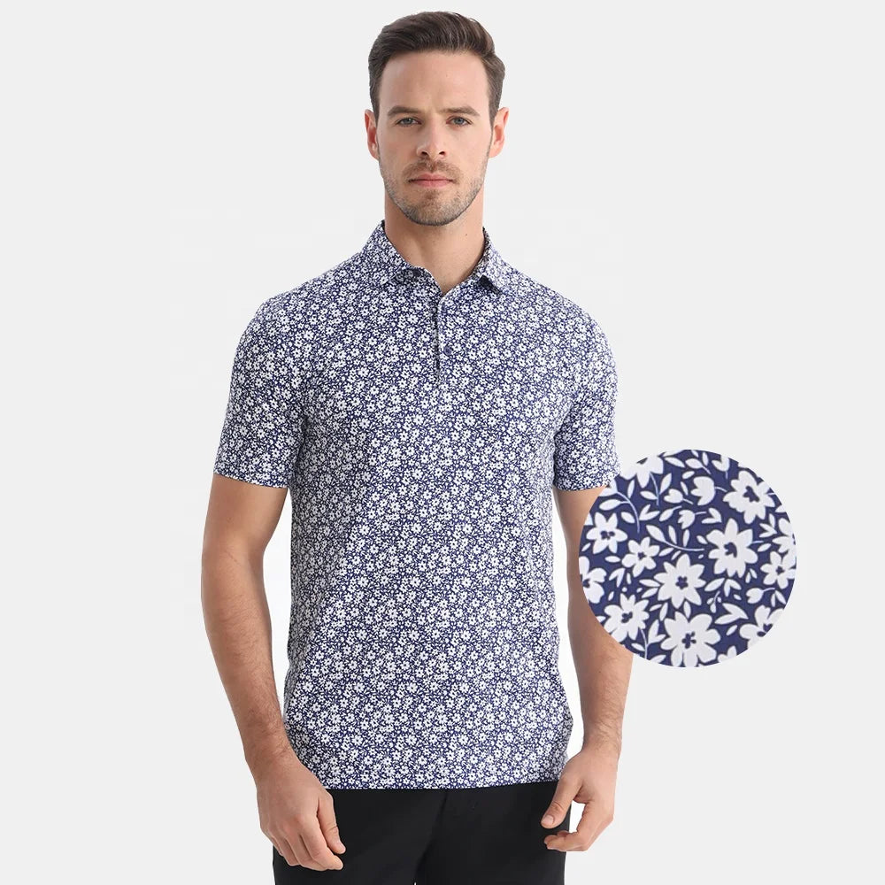 Custom Logo Polyester Spandex Breathable Polo Tshirt Men's Casual Golf Polo Shirt With 3D Digital Printing
