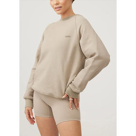 High Quality Jogger Fleece Plain Crewneck Sweatshirt Custom Embroidered logo Women Crew Neck Sweatshirts