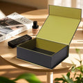 Custom Logo Luxury Black Magnetic Flip Top Rigid Gift Box Empty Perfume Bottle Set Matt Laminated Cosmetic Rigid Boxes Folders