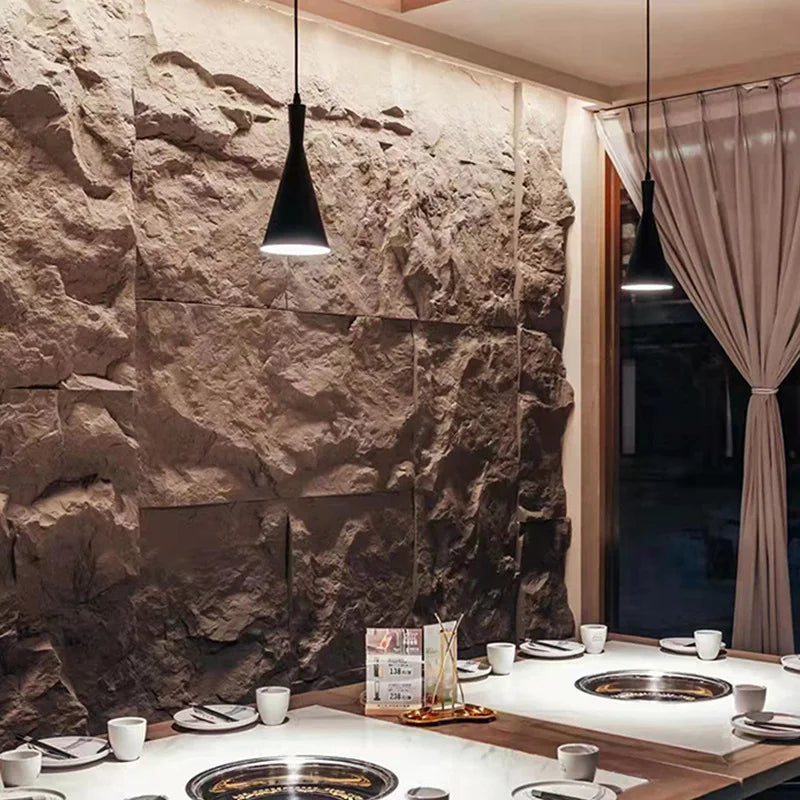 Lightweight PU Mountain Rock Artificial Stone Slab for Kitchen Dining Vanity Top & 3D Model Design Background Wall Decoration