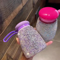 Custom Logo Design Sports Water Bottles Stainless Steel Tumbler Bling Crystal Rhinestone Diamond Hot Water Bottle