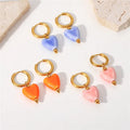 SP Wholesale Heart Shape Earrings Hoops Stainless Steel 18K Gold Plated Ceramic Clay Heart Hoop Earrings for Women