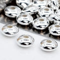 GP Rondelle Saucer Beads Shiny Silver S925 Round UFO Beads for Permanent Jewelry Bracelet Making Wholesale Price Supplies