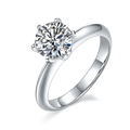 Classic S925 Sterling Silver D Color VVS Moissanite 1.5ct Circular Diamond White Gold Plated Wedding Engagement Rings