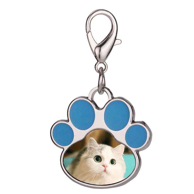 Factory DIY Cute Dog Tag Paw Print Pet  Personalized Dog Name ID Sublimation Tag Dog Pendant