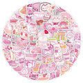 Cartoon Pink Eco-Friendly Waterproof Vinyl Stickers Custom Logo Die Cut Promotional Gifts Snacks Journals Kawaii Decorative