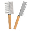 Long and Short Metal Teeth Pet Metal Needle Comb Dog Detangling Combs Cat Beauty Combs