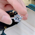 925 Sterling Silver Gold Plated Classically Styled 3ct Brilliant Cut Zircon Prong Setting Solitaire Engagement Wedding Rings for
