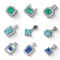 Fine Jewelry 925Silver Lab Gemstone Lab Sapphire Pendants Necklaces Fashion Jewelry for Party for Wedding MegaBDM