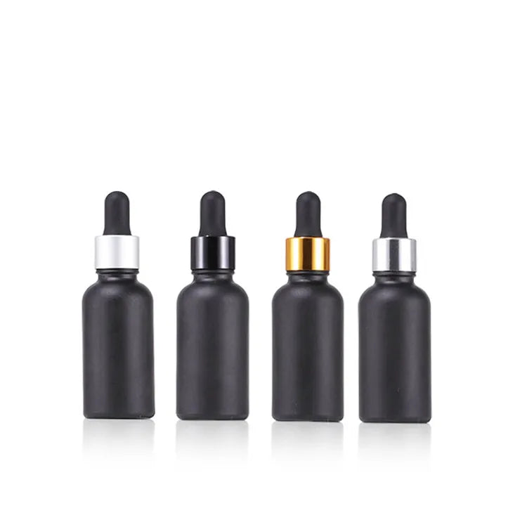 Gold Supplier Hot Sale 30ml 60ml 120ml 1 oz 2 oz 4 oz Matte Black White boston Round Glass Dropper Bottle for Beard Oi