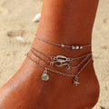 4pcs/set Anklets for Women Foot Accessories Summer Beach Barefoot Sandals Bracelet Ankle on the Leg Female Ankle