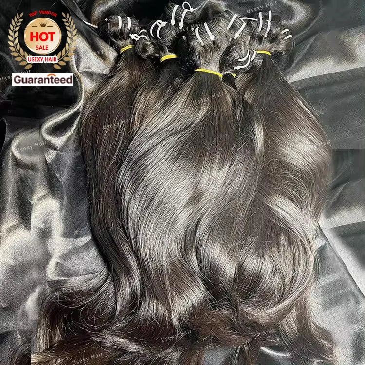 Raw Cambodian Human Hair Bundles Unprocessed Wholesale Indian Hair Vietnamese Raw Virgin Cuticle Aligned Hair Extension Vendor