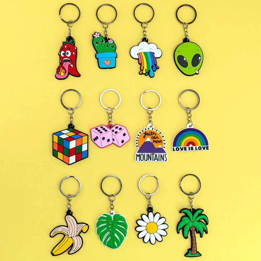 Trending Designer Custom Keychain Cute Food PVC Keychain Charms for Girls Personalized Keychains and Keychain Accessories Bulk