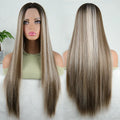 Julianna Wholesale Kanekalon Futura Premium Fiber Smooth Long Blonde Hair Heat Resistant Synthetic Lace Front Wig With Frontal