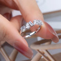 Messi Jewelry MSR-1302 Fancy Shape Lab Diamond Ring Hall Eternity Ring 18k Gold Ring Engagement Wedding Band Classic Gift Band
