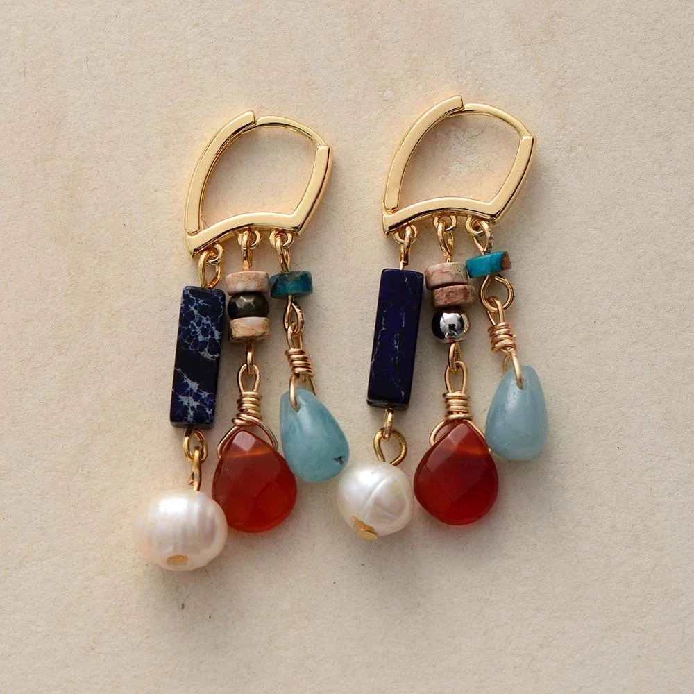 Zooying Women Natural Stone Pearls Drop Earrings Jewelry Gemstones Dangle Earring Designer Jewelry Wholesale