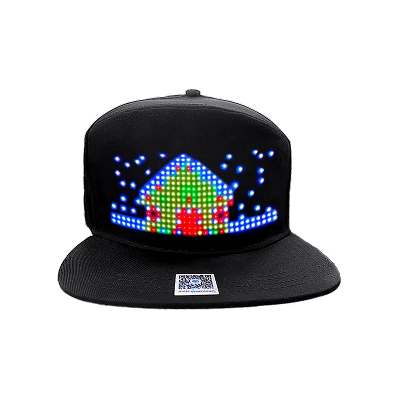 RGB Messages Light up LED Sports Cap Multi Language LED Display Hat Advertising Logo Display Cap Party Luminous Led Flashing Hat