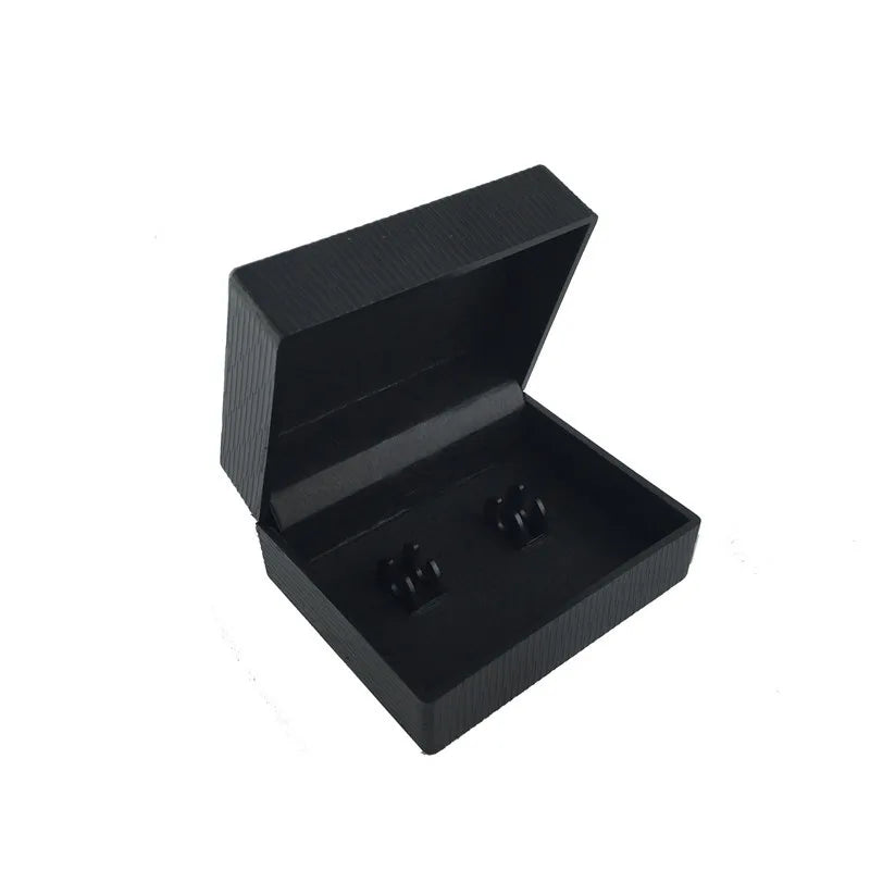 Daili Classic Fashion Design Custom Logo Cufflinks Plastic Gift Box Black 6.5X5.5X3CM CTB009 Model OEM/ODM MOQ 200 Pcs