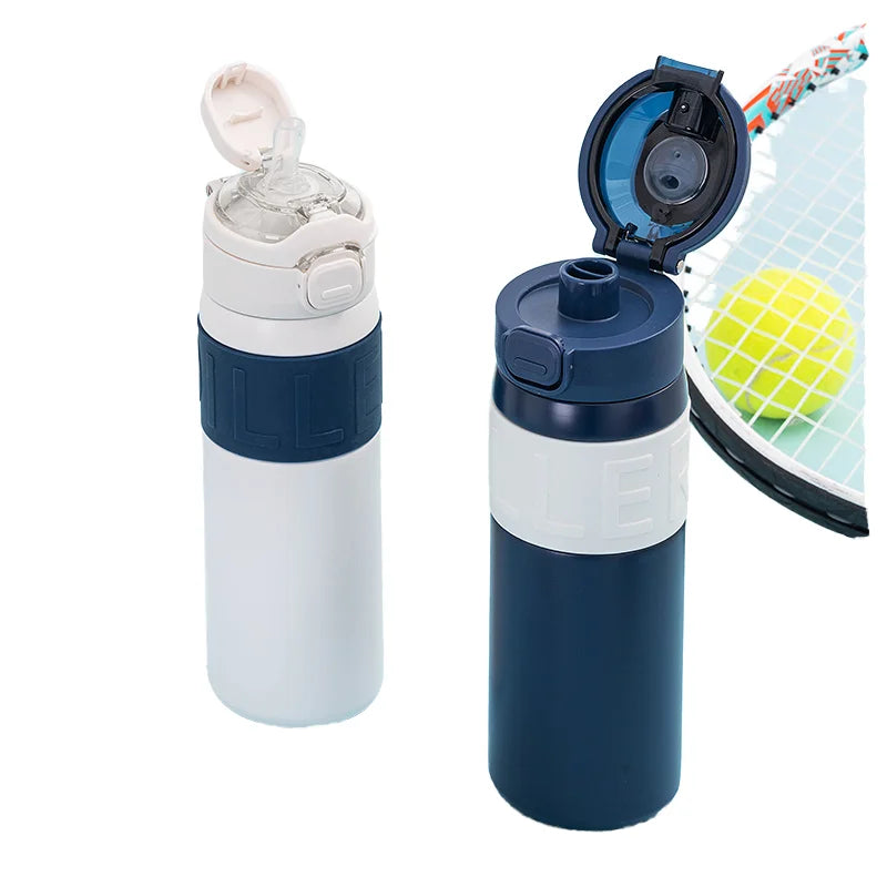 24oz/650ml 316 Stainless Steel Vacuum Insulated Sports Water Bottle Leakproof Thermos for Hiking Camping Travel Hot & Cold