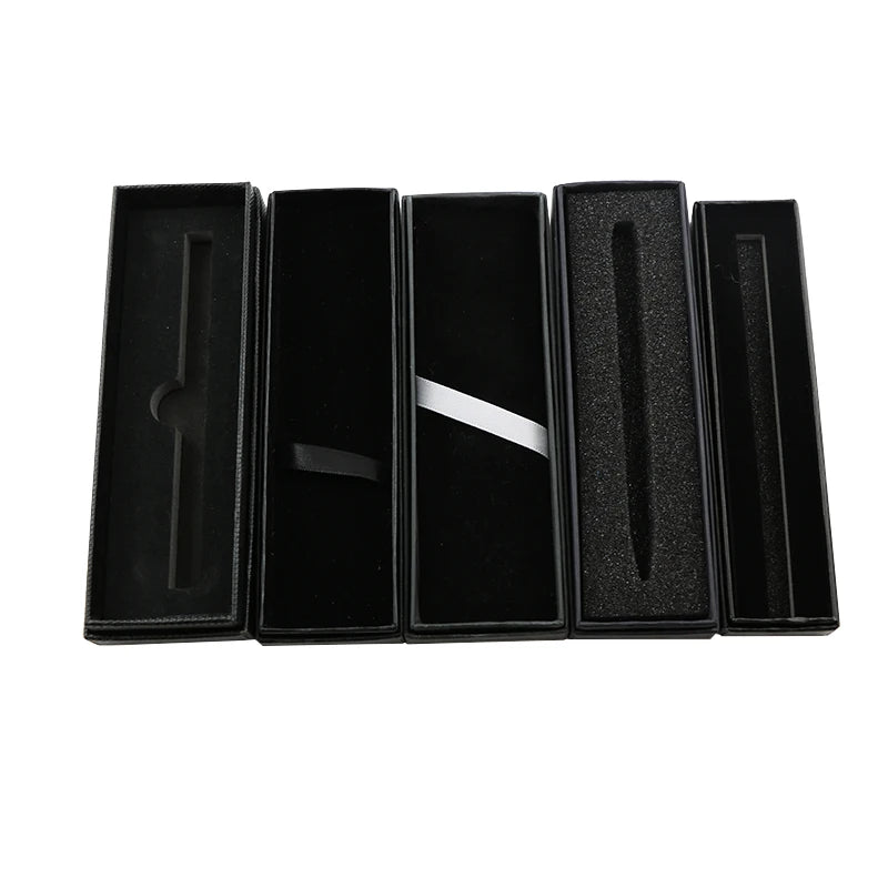 Custom Black Corrugated Gift Pens Storage Case Paper Packaging Box Upscale Sponge Cushion Cardboard Pen Boxes With Logo
