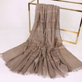 2024 New Design Cotton Hijab Scarf Gold Line Glitter Scarf Plain Cotton Muslim Women Shawl Hijab
