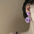 Colorful Flower Earrings Retro Personality Trendy Earrings Wholesale N206097