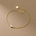 Minimalist 925 Silver love Heart Plain Gold Plated Bracelets for Women Girls Couples Lover Valentine's Day
