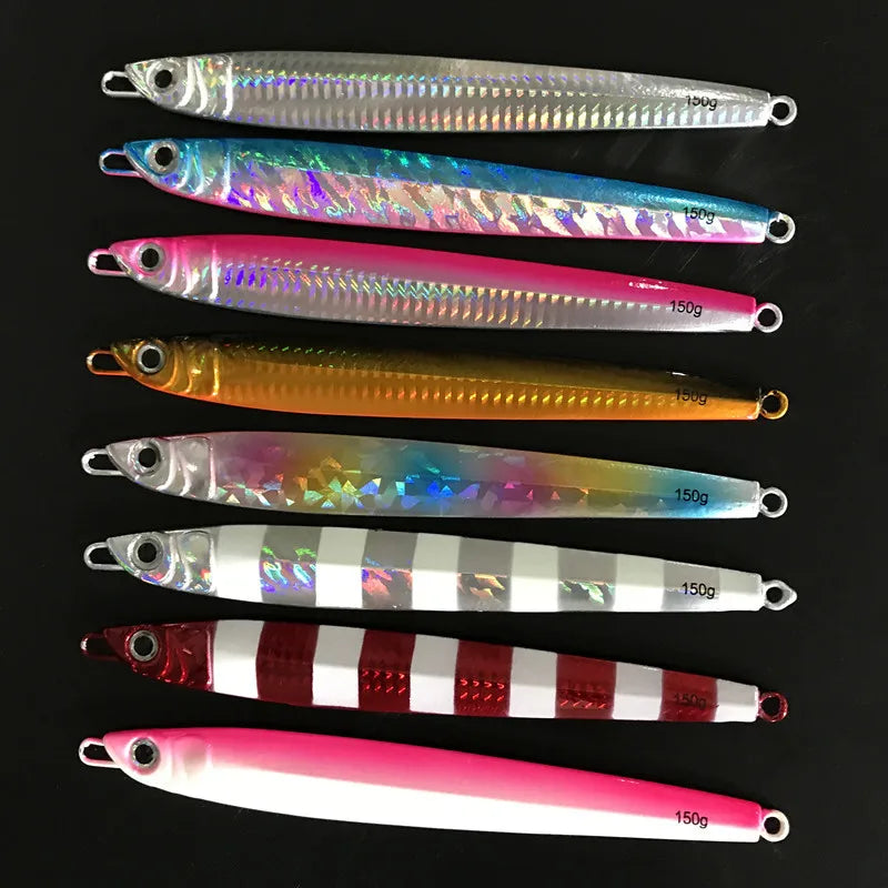 Shore Fast Fall Slow Pitch Jig Metal Sea Fishing Lure 150g 16.5cm Luminous Jigs Casting